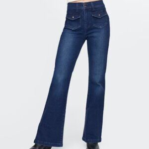 High Rise '70s Flare Jeans (Color Dark Indigo) Size: 28/ 6 Tall